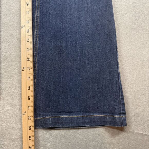New York and Company Jeans Women’s 6T Blue Low Rise Flare Dark Wash - Picture 8 of 11